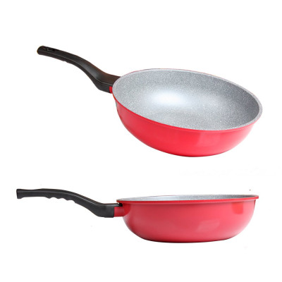 [Tặng cặp nhấc nồi silicon cao cấp] Bộ nồi chảo chống dính vân đá cao cấp Hàn Quốc Kims Cook dày dặn, nắp kính cường lực size 20+24 cm và chảo sâu lòng size 28cm