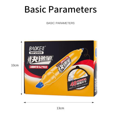 Bút Marker ,Bút Đánh Dấu Kho Nhanh,3 Mực Đen/Xanh/Dỏ ,thiết kế 2 đầu cho vận chuyển -BAOKE/MP2908