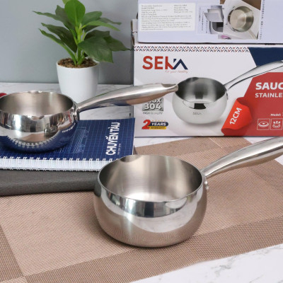 Nồi quánh nguyên khối SEKA 10cm, 12cm, 14cm, 18cm nấu cháo, nấu bột cho bé ăn dặm