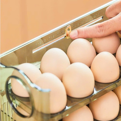 Khay Đựng Trứng 3 Tầng Thông Minh Chứa Hộp Đựng Trứng 30 Quả, Nhựa PET An Toàn - Hàng Chính Hãng MINIIN