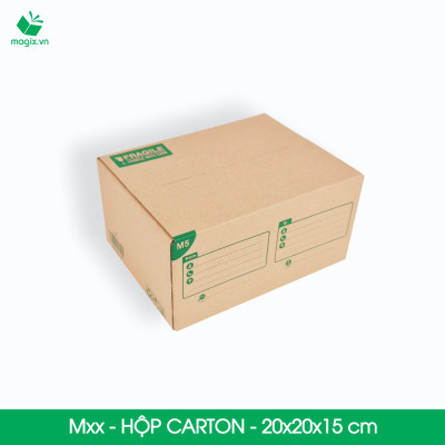 Hộp 20x20x15 cm - Combo 60 thùng hộp carton đóng hàng - tùy chọn chất lượng