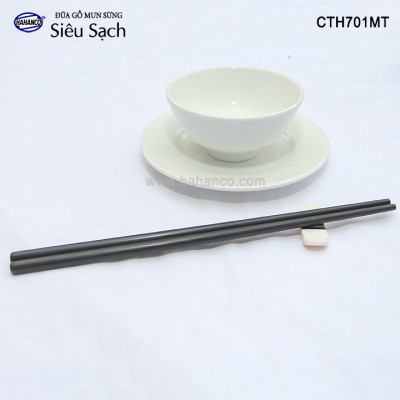 Đũa tròn gỗ Mun sừng trơn VIP - CTH701MT (Hộp 10 đôi rất đẹp) - Đũa gỗ tự nhiên cao cấp