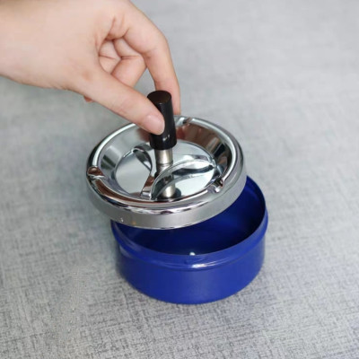 Gạt Tàn Thuốc bằng Inox không gỉ Cao Cấp Loại Nhấn giúp không bay tàn khi dùng Quạt tiện dụng sạch sẽ dễ lau rửa- Gạt Tàn Inox không gỉ