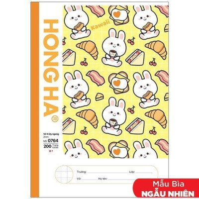 Lốc 5 Tập South Star Kawai - 4 Ô Ly Kẻ Ngang 200 Trang 58gsm - Hồng Hà 0764 (Mẫu Bìa Giao Ngẫu Nhiên) - Tặng Kèm 1 Cuốn Cùng Loại