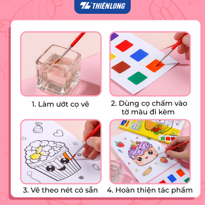 Sổ tay Flash Card họa tiết trang trí Thiên Long Colokit - Tặng kèm màu nước dạng nén