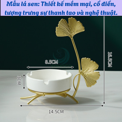 Gạt Tàn Hình Hươu Nghệ Thuật Cao Cấp- Gạt Tàn Trang Trí Kiểu Dáng Hươu Vàng- Gạt Tàn Sứ Hươu Vàng Phong Cách Bắc Âu- Gạt Tàn Sứ Kèm Giá Đỡ Hươu Kim Loại