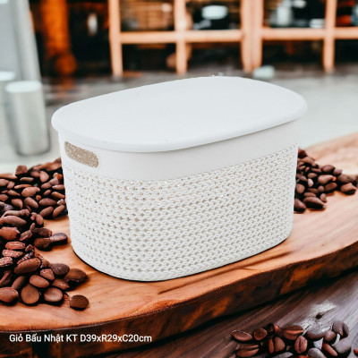 Giỏ Nhựa Đựng Đồ Đa Năng Có Nắp Đậy Cao Cấp Nhật- Đựng Sách Vở Đồ Cá Nhân Mỹ Phẩm Quần Áo Chăn Gối Ga Mền - Nhiều Màu Nhật Đẹp Có Tay Cầm, Phong Cách Nhật Bản Đơn Giản, Tiện Dụng, Vật Liệu An Toàn