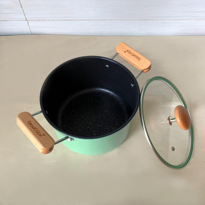 Tặng cặp nhấc nồi silicon- Bộ nồi chảo Seoulcook 2 món đáy từ S4, nồi 20cm + chảo vuông 15x20cm đáy từ/ Induction Hàn Quốc, dùng được tất cả các loại bếp