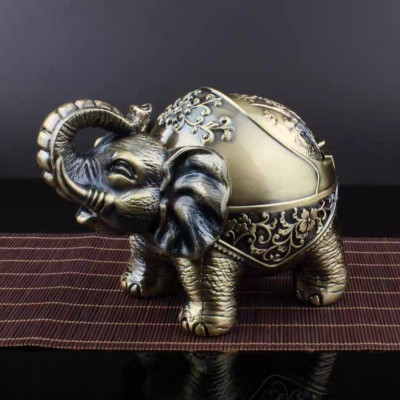 gạt tàn chú voi vòi cuộn đứng bằng đồng ( tặng sét 4 cọ vệ sinh vòi ám nội địa nhật )