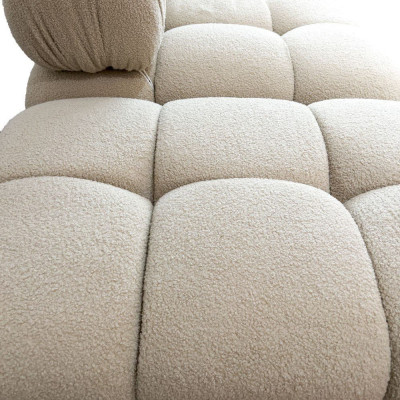 Sofa băng phòng khách hình khối Juno Sofa bọc vải lông cừu cao cấp