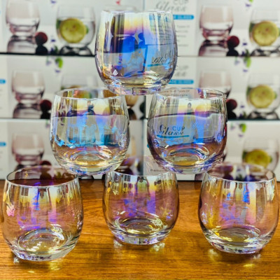 BỘ 6 CỐC THỦY TINH TRÒN CAO CẤP DÙNG UỐNG NƯỚC SANG TRỌNG - VD96