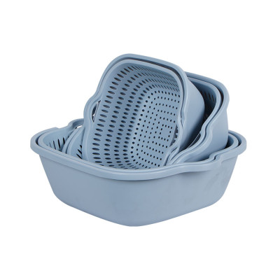 Bộ rổ nhựa vuông, rổ tròn kèm chậu 6 món cao cấp,Rổ đựng đồ đa năng