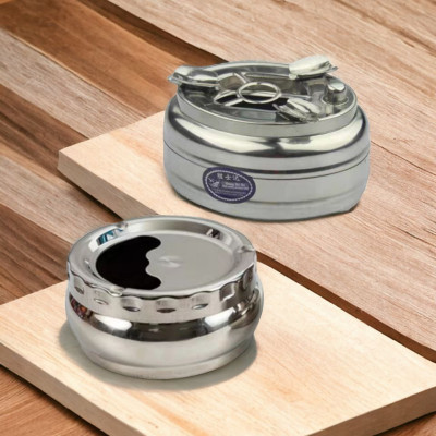 Gạt tàn nắp xoay - gạt tàn nắp bấm inox ( 2 kiểu khách tự lựa chọn sở thích cho mình )