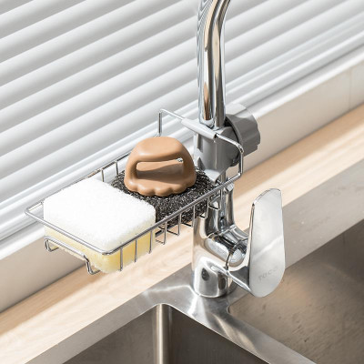 Giá Treo Đồ Rửa Bát Inox Gắn Trên Vòi Tặng Kèm Khăn Lau Cao Cấp  - Hàng Loại 1