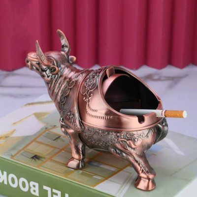 Gạt tàn hình trâu bằng hợp kim mới 4 màu tài lộc