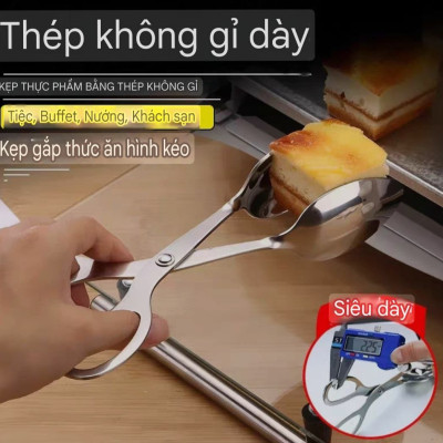 Kéo gắp thức ăn thực phẩm inox 304 sáng bóng