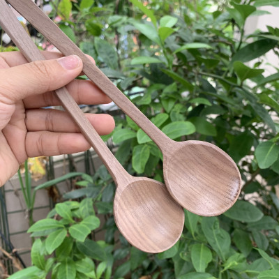 Thìa/Muỗng gỗ Óc Chó nhập khẩu Mỹ cao cấp (CTH529) Thìa/ Muỗng tròn dùng ăn cơm, decor trang trí, chụp ảnh