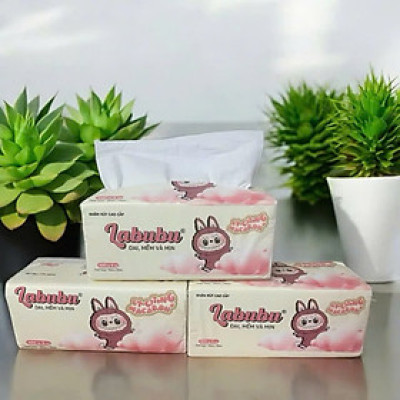 Phụ kiện nhà bếp -Combo 10 bịch giấy ăn Labubu 300 tờ  - 4 lớp / 1 gói siêu mềm mại siêu dai tiết kiệm và an toàn