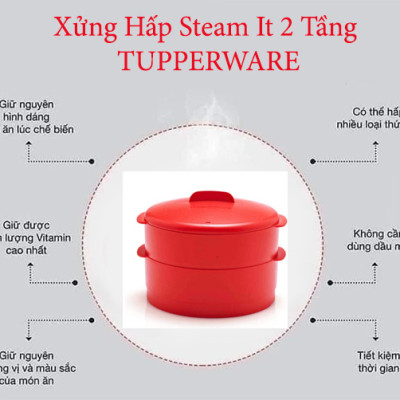Xửng hấp Tupperware 2 Tầng Steam It - Hàng Chính Hãng