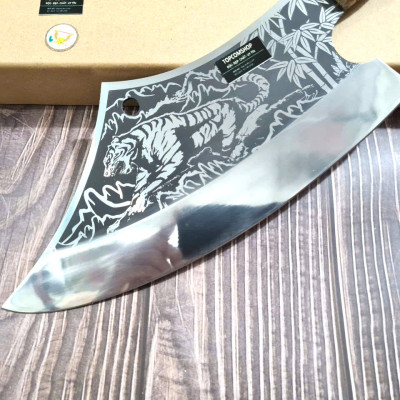 DAO BẾP - DAO THÁI CHẶT HOA VĂN HỔ MÃ A8 DT150 NT topcomshop vn