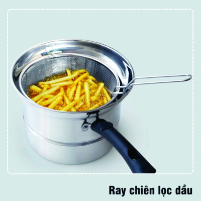 [Hàng Chính Hãng]Nồi Chiên Ngập Dầu Kết Hợp Hấp Đa năng, Có Xửng Hấp Và Khay Chiên, Nồi Hấp Lòng Inox 3 Lớp Chống Ăn Mòn