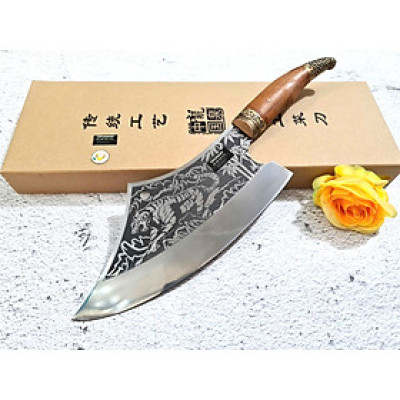 DAO BẾP - DAO THÁI CHẶT HOA VĂN HỔ MÃ A1 DT150 NT topcomshop vn