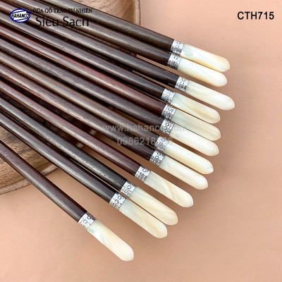 Đũa Trắc đầu ốc biển đai Bạc Super VIP - đủ mẫu (10 đôi/Hộp) dành cho nhà giàu - Sang trọng - Đẳng cấp