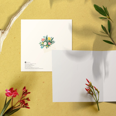 Thiệp mừng phụ nữ 8/3, 20/10, SDstationery Strength And Grace, trẻ trung tươi tắn, vuông 12x12 cm