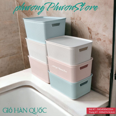 COMBO BỘ GIỎ CÓ NẮP ĐẬY CAO CẤP NHIỀU SIZE & MÀU ĐẸP BỘ RỔ GIỎ CÓ NÁP ĐẬY PHONG CÁCH HÀN QUỐC & NHẬT BẢN TUYỆT ĐẸP (MH 37&38)