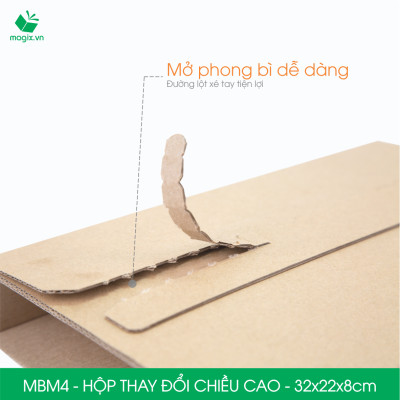 MBM4 - 32x22x8cm - Combo 20 Hộp carton thay đổi chiều cao - Thùng carton đóng hàng