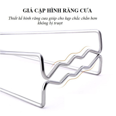 Bộ dụng cụ gắp đồ nóng trong nồi bằng kim loại siêu bền ( tặng kèm 3 móc dán )