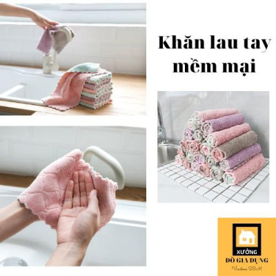 [COMBO 10chiếc] Khăn lau bếp đa năng lau tay, bát đĩa, cốc chén siêu thấm nước, lau sạch mọi vết bẩn