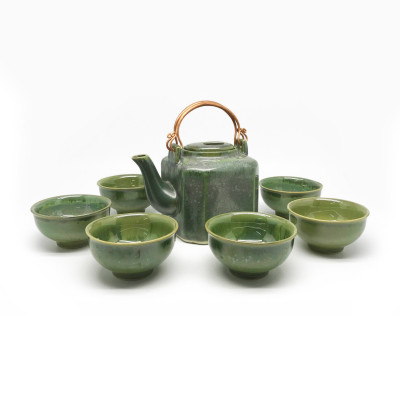 Bộ ấm lục giác nhỏ - xanh Crystal 14