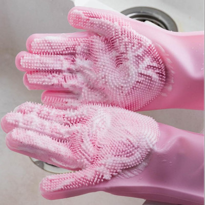 Găng Tay Gai Rửa Chén Silicon Găng Tay Rửa Chén Vệ Sinh Nhà Cửa Đa Năng - Giao màu ngẫu nhiên