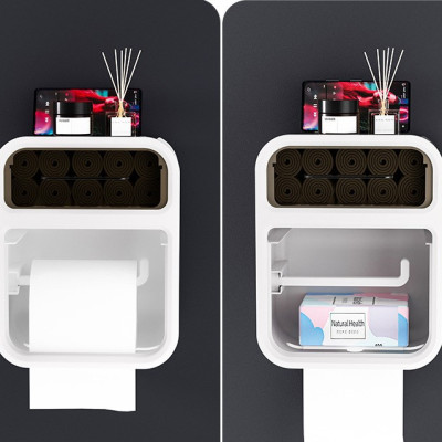 Hộp Đựng Khăn Giấy Treo Tường 2 Tầng Tiện Dụng Đa Năng