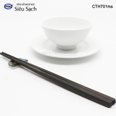 Đũa gỗ Tự nhiên trơn cao cấp (10 đôi) Chopstick of HAHANCO - CTH701MS - Sang trọng trên bàn ăn gia đình