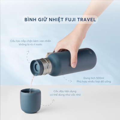 Bình Giữ Nhiệt Fuji Travel 500 ml - Inochi HNK.BNFT.3139 (Mẫu Màu Giao Ngẫu Nhiên)
