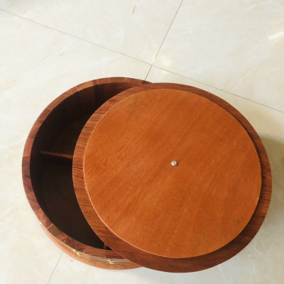 Khay đựng mứt tết bách kẹo ,hạt dưa bằng gỗ hương kt mặt tròn 31×10cm