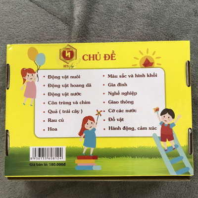 Bộ 100 Thẻ Học Thông Minh Cho Bé, Flashcard Song Ngữ Cho Bé Với 14 Chủ Đề Thế Giới Xunh Quanh Khổ A5 21x15cm