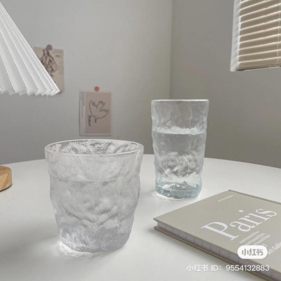 Cốc thủy tinh vân sóng nước - Decor quán cafe, chụp hình đồ ăn, đựng đồ uống