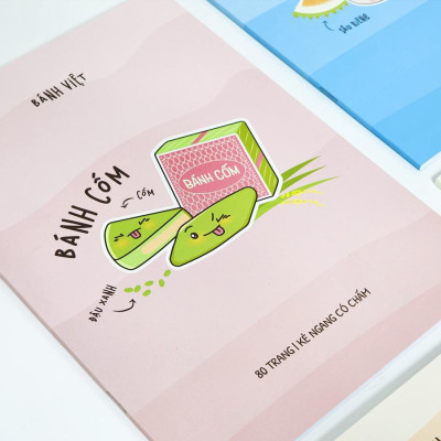 Tập Học Sinh Bánh Việt - Miền Bắc - Kẻ Ngang Có Chấm - 80 Trang 70gsm - Fahasa 01 - Bánh Cốm