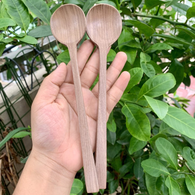 Thìa/Muỗng gỗ Óc Chó nhập khẩu Mỹ cao cấp (CTH529) Thìa/ Muỗng tròn dùng ăn cơm, decor trang trí, chụp ảnh