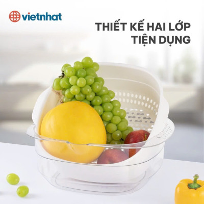 Bộ Chậu Rổ Việt Nhật Hokori, Sang Trọng, Nhựa An Tòan, Tiện Lợi, Hàng Việt Nam