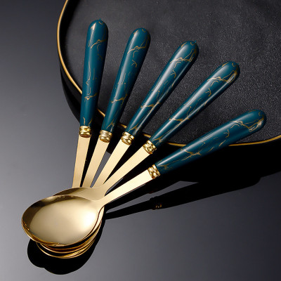 Hộp 5muỗng vân đá inox sang trọng , muỗng ăn decor , thiết kế tinh tế , kiểu dáng Tây Âu phù hợp dùng trong mọi hoàn cảnh trang trí bàn ăn rất đẹp và sang