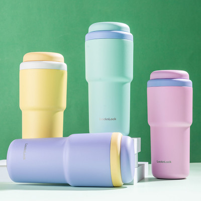 Ly giữ nhiệt LocknLock 480ml Daily Macaron Tumbler màu tím LHC3292GRP, Hàng chính hãng thép không gỉ 316L - JoyMall