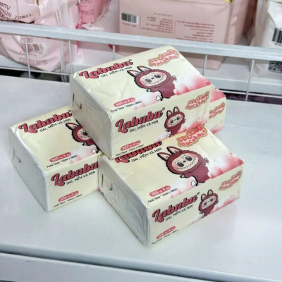 Sản phẩm phụ kiện phòng ăn -Combo 10 bịch giấy ănLabubu 300 tờ  - 4 lớp / 1 gói siêu mềm mại siêu dai tiết kiệm và an toàn