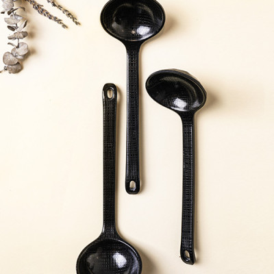 muỗng, muôi canh bằng melamine cao cấp màu đen