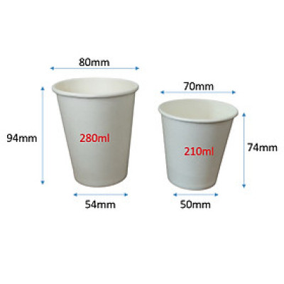 Set 50 Cốc giấy, Ly giấy màu trắng 7oz 8oz 16oz tương đương 210ml 280ml 500ml - Hàng chính hãng