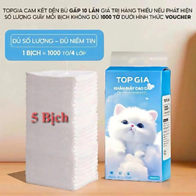 Thùng 10 bịch giấy treo đa năng 4 lớp 1000 tờ GiaGia, Top Gia, Khăn rút vệ sinh treo tường