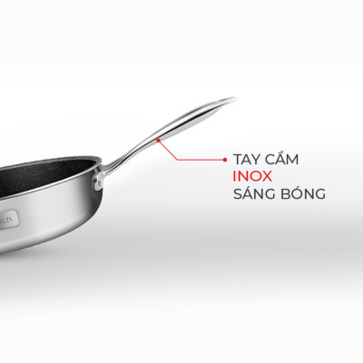 Chảo chống dính Inox dập nguyên khối Elmich Trimax Classic EL-2703OL 26cm, EL-2702OL 24cm, Hàng chính hãng - JoyMall